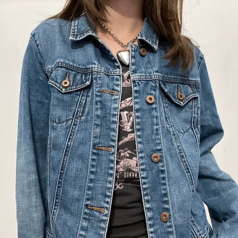 vintage distressed denim jacket