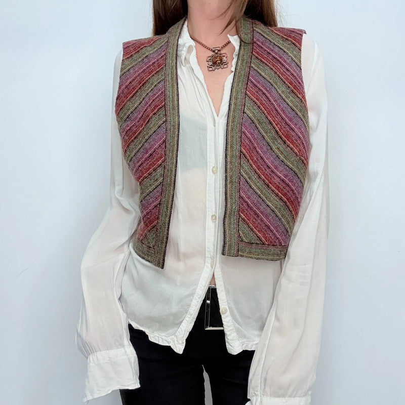 boho wool tapestry cropped waistcoat