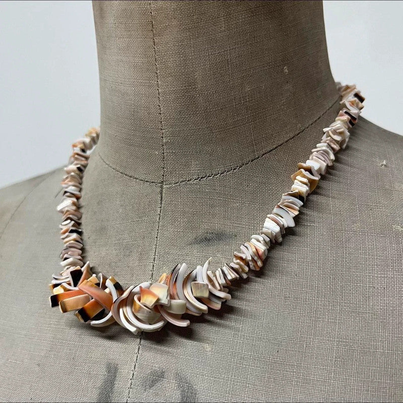 Boho beach shell beaded necklace