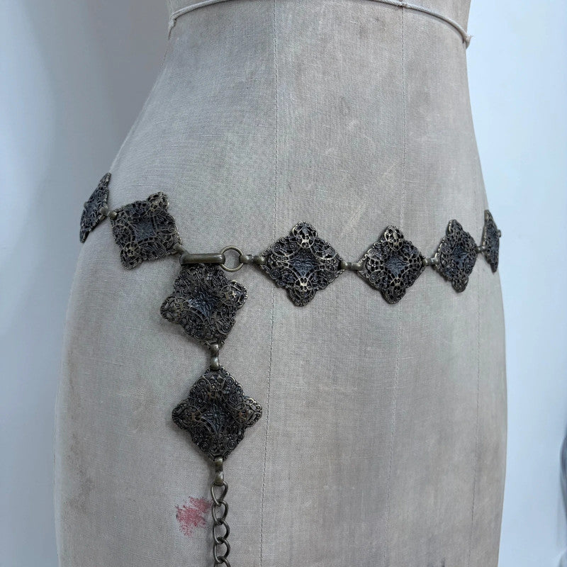 chunky brass metal waist chain belt