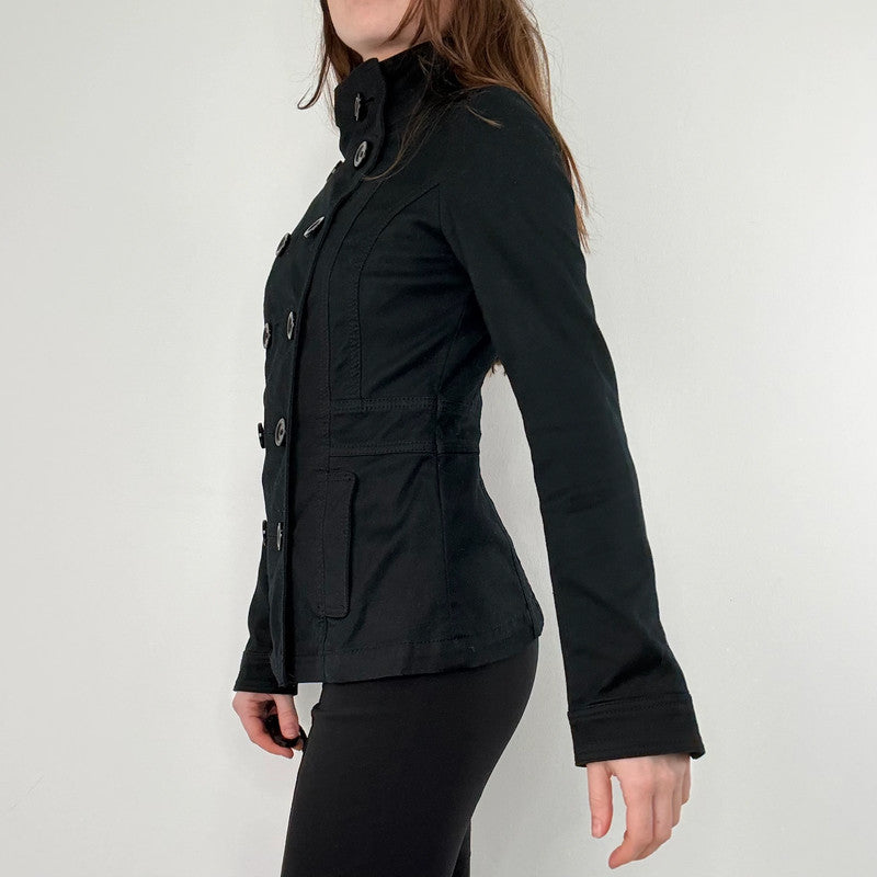 black asymmetric military jacket