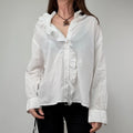 Edwardian white cotton Ruffle Coquette Shirt