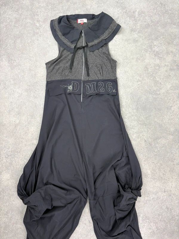 black grunge capri jumpsuit all in one