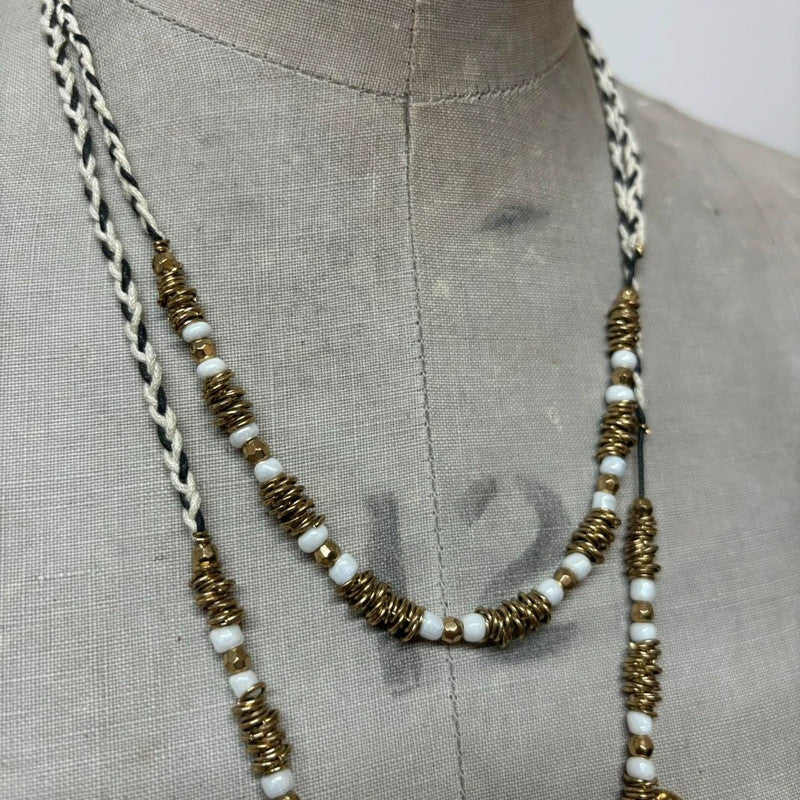 layered pearl beaded necklace