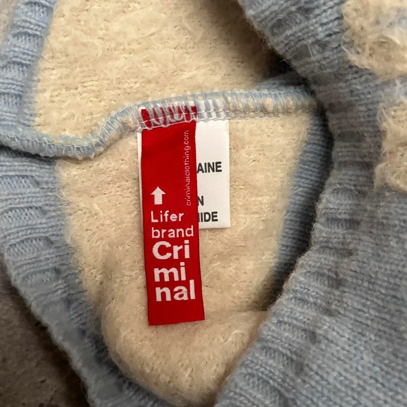 Wool skull blue beanie hat