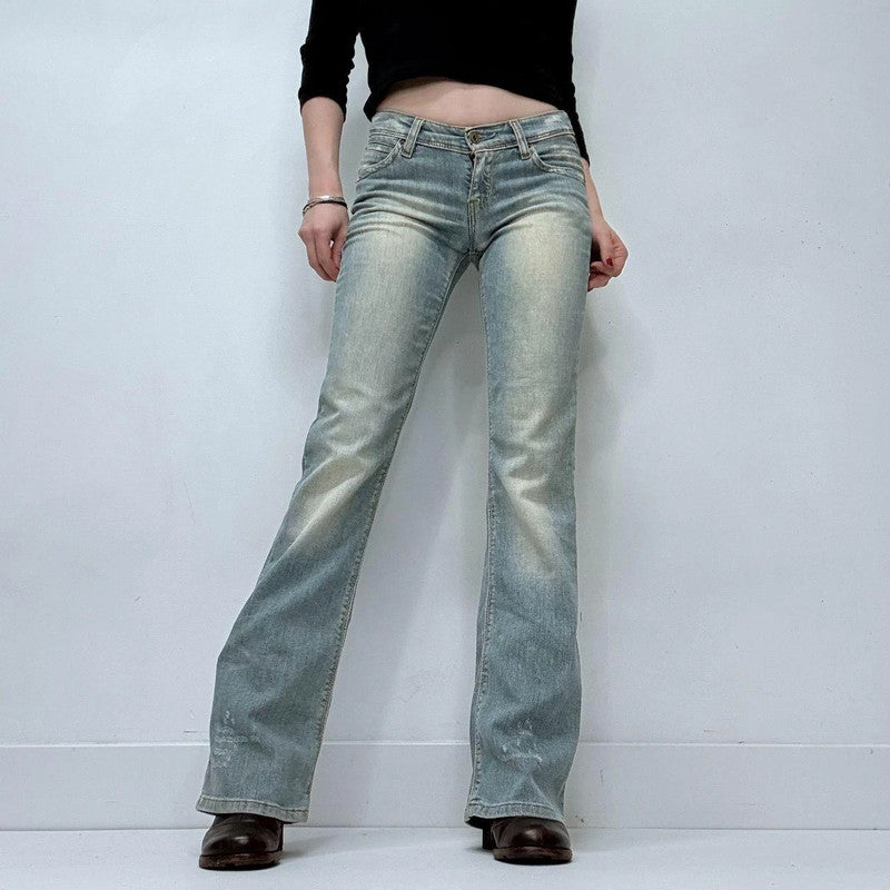 distressed flared levi's jeans