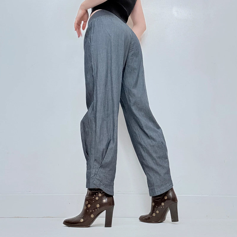 Cop Copine blue structured pleated trousers