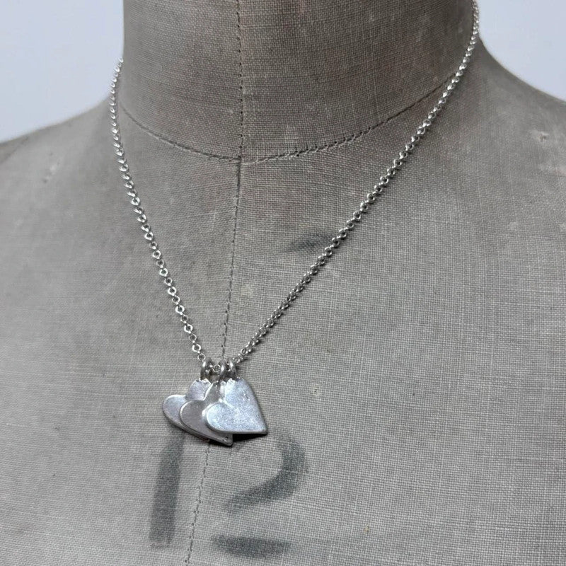 silver heart charm necklace