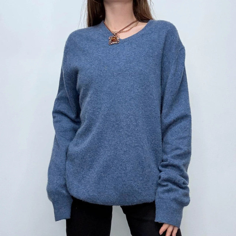 blue slouchy cashmere jumper