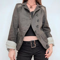pinstripe flared asymmetric military napoleonic jacket