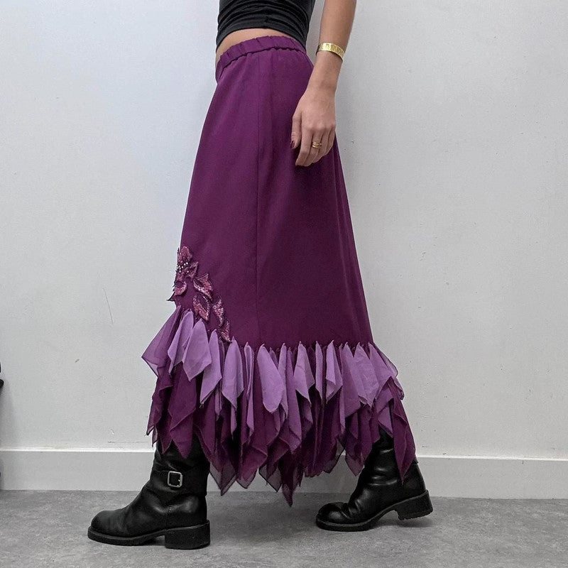 purple fairy flutter asymmetric skirt