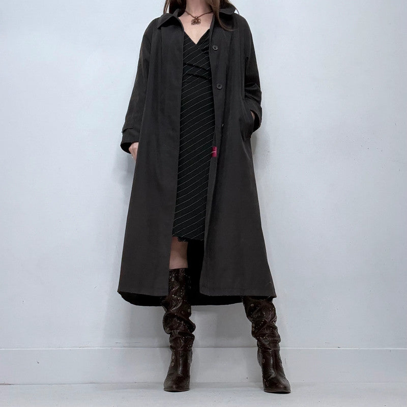 black aline long duster jacket