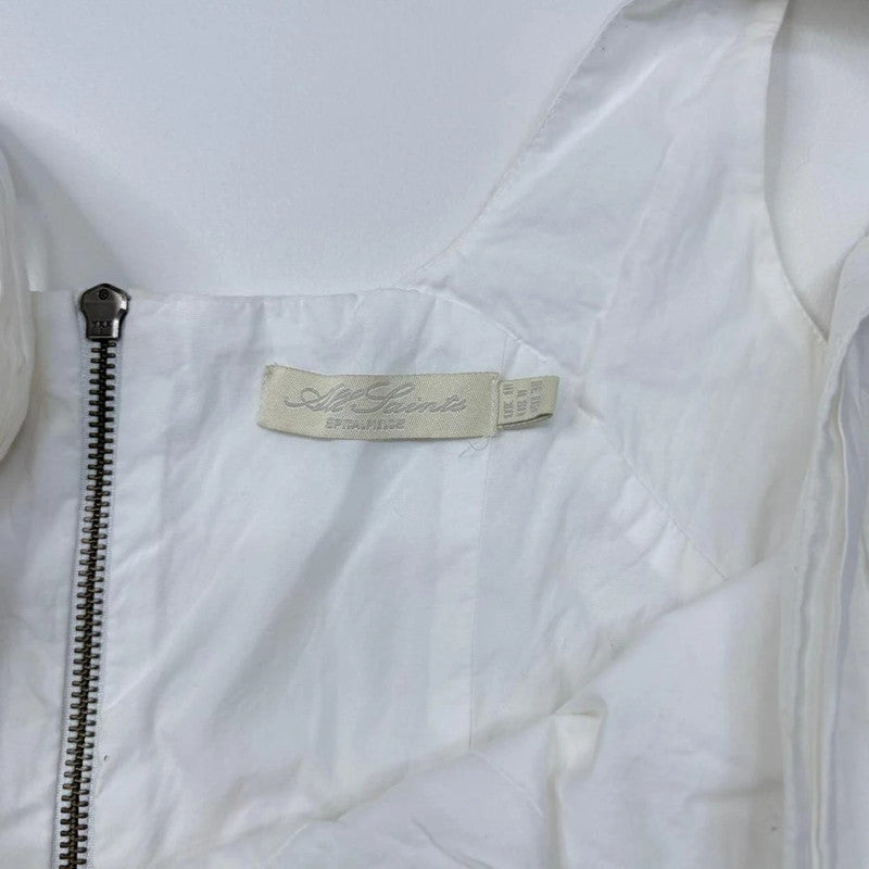 white puff gathered draped allsaints dress