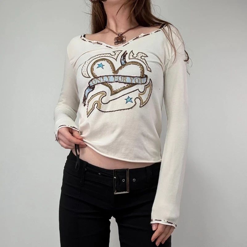 Slouchy long sleeve Graphic Baby Tee