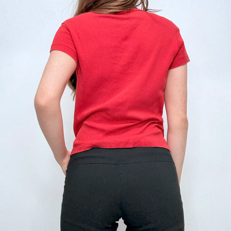 red graphic y2k t-shirt