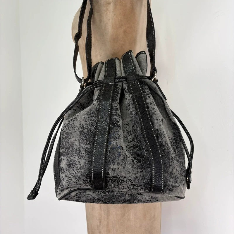 Vintage Lancel distressed leather Bucket bag