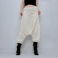 white batwing slouchy trousers