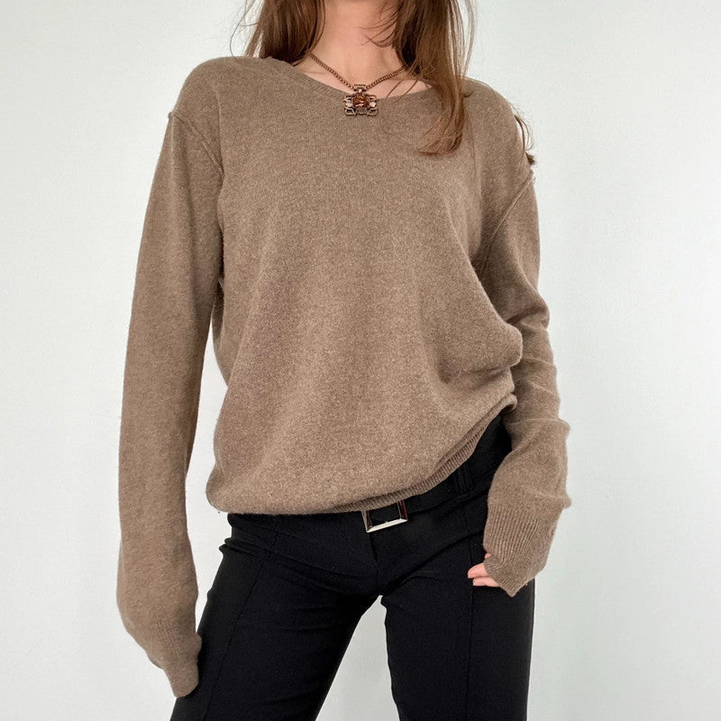 Brown cashmere slouchy jumper