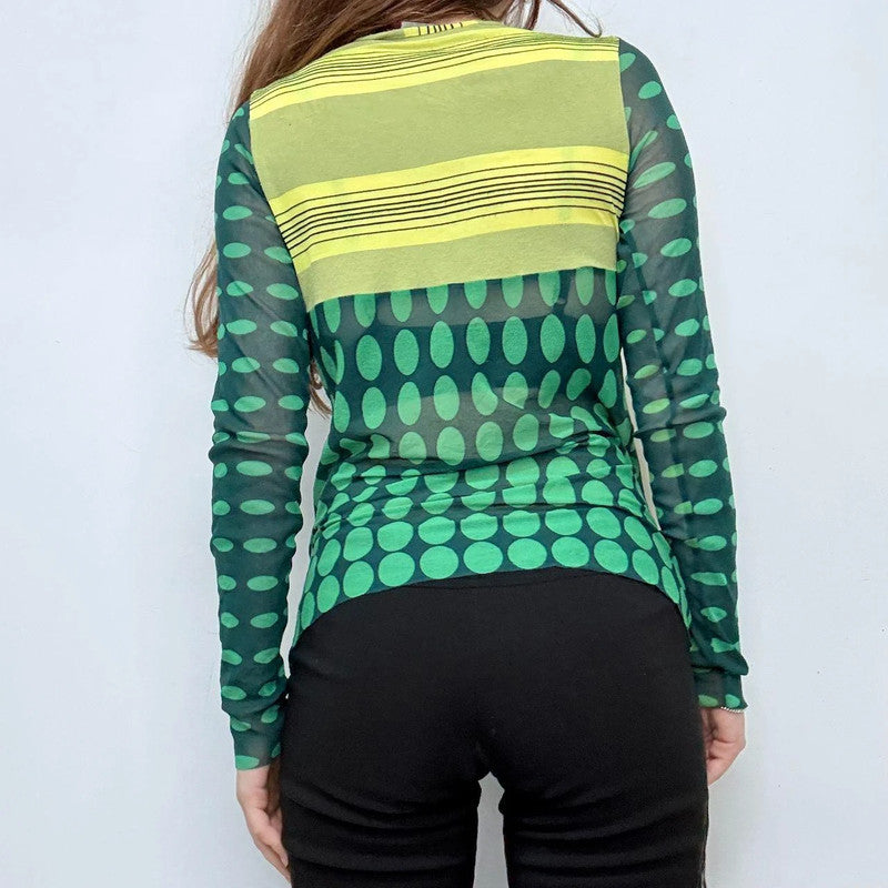 polkadot graphic long sleeve top