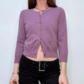 cashmere cropped lilac cardigan