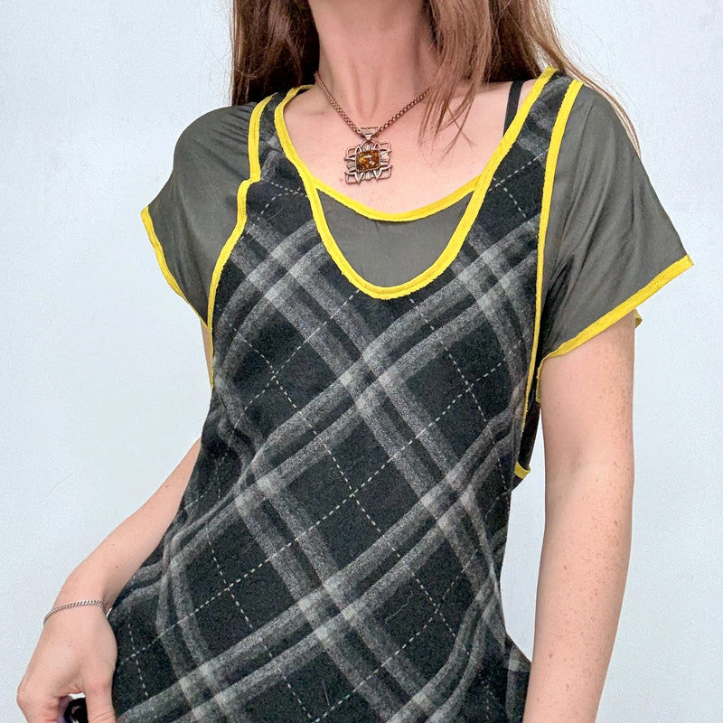 tartan layered fitted shirt