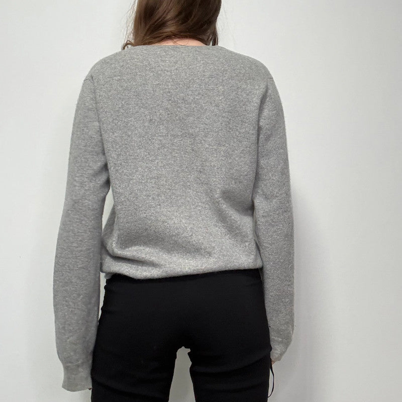 grey cashmere slouchy jumper