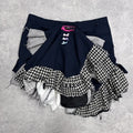 ruffle patchwork pleated mini skirt
