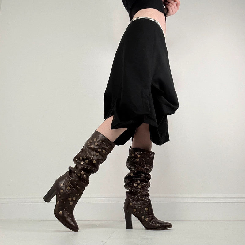 Cop Copine black pleated structured skirt