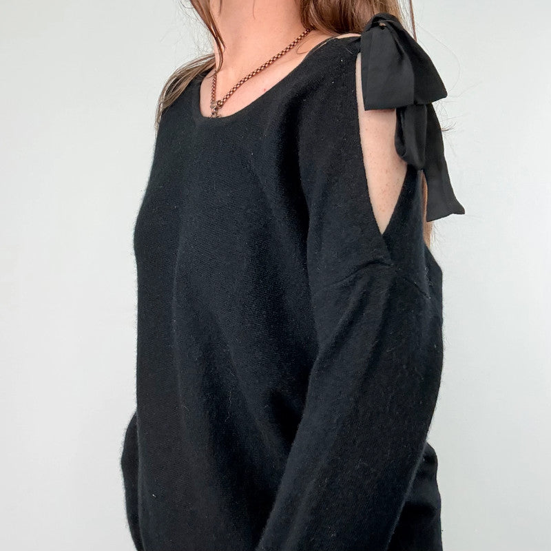 black asymmetric cashmere jumper