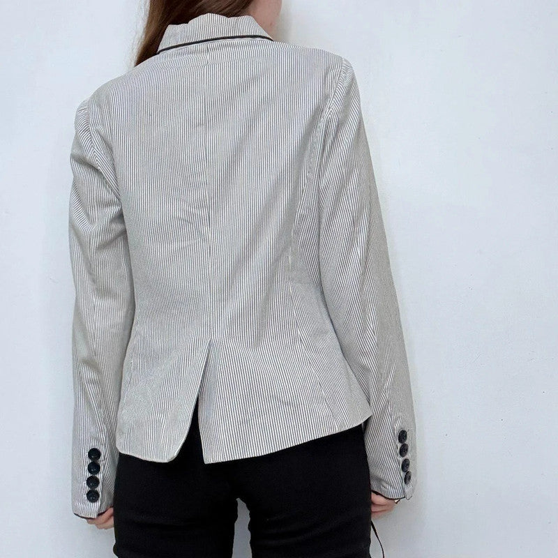pinstripe flared high flared jacket