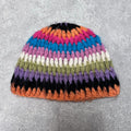 rainbow wool crochet beenie