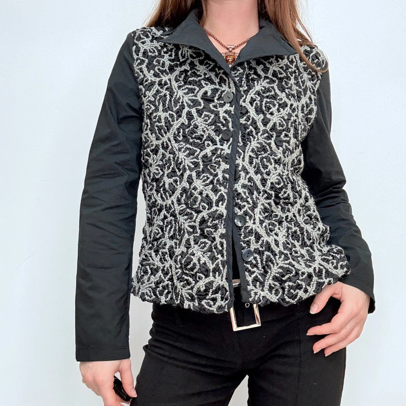 black wool embroidered jacket
