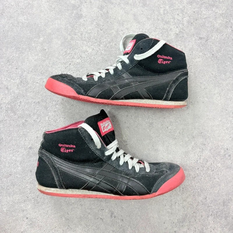 Black leather onitasuka tiger high top trainers