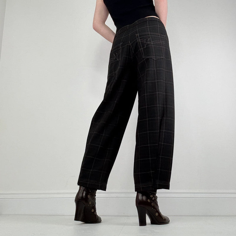 Cop Copine tartan asymmetric barrel trousers