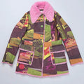 pink graphic Custo Barcelona patchwork  coat