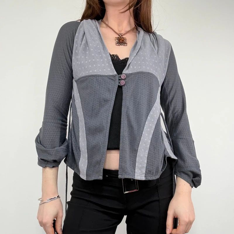 grey structured utility grunge shirt