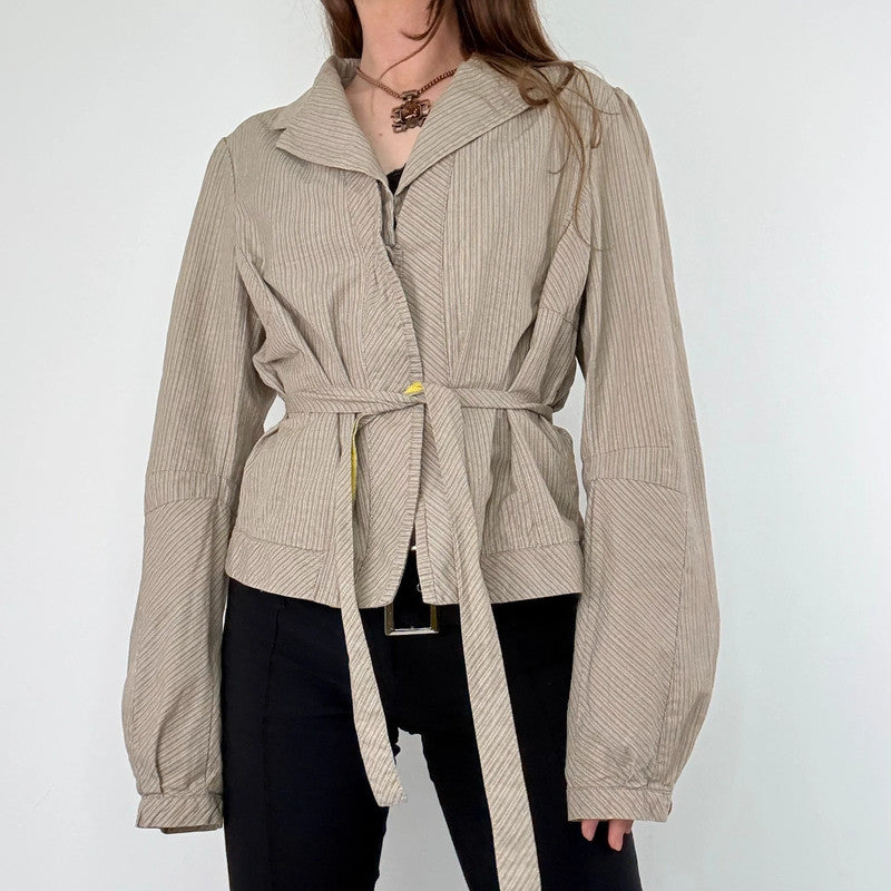 Pinstripe structured cotton jacket