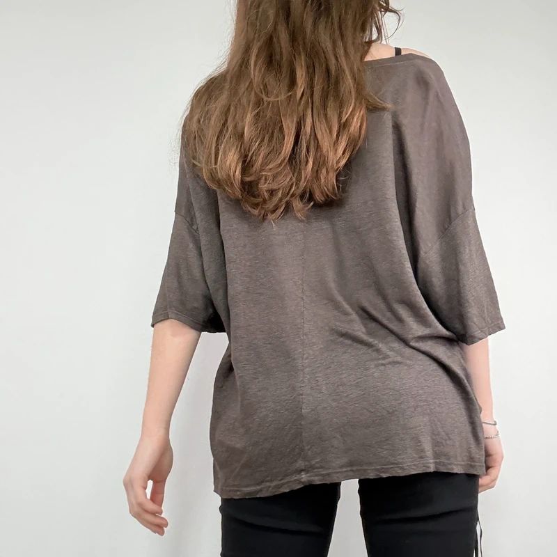 brown slouchy batwing t-shirt