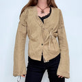 brown flared asymmetric fairy grunge jacket