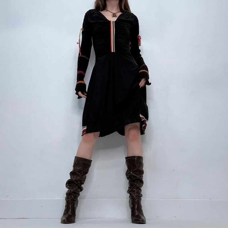 black knit grunge dress