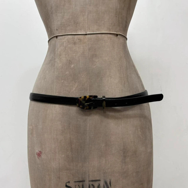 black leather tortoise shell belt