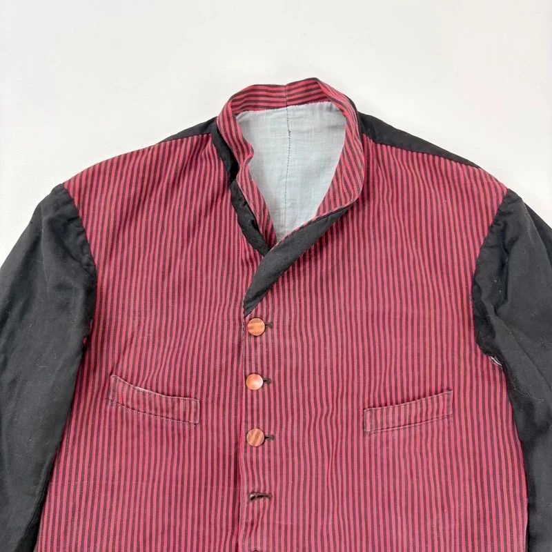 Antique French striped servant chore jacket