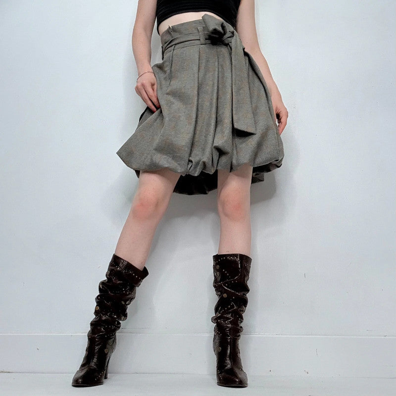 grey draped puff skirt