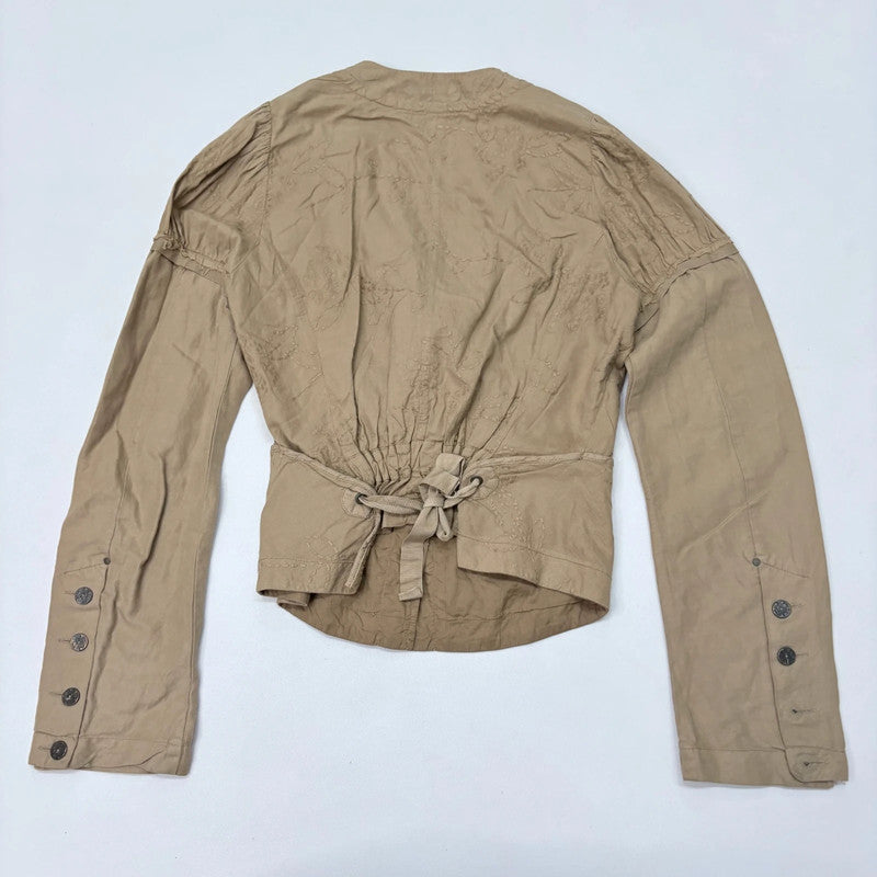 brown flared asymmetric fairy grunge jacket
