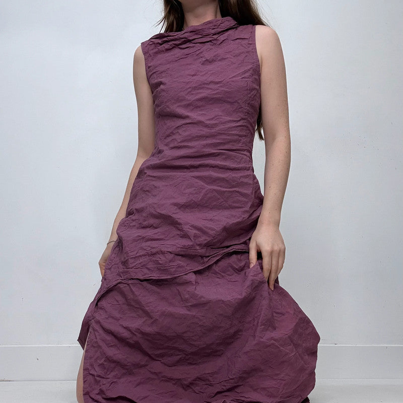 structured crinkle flared midi dress