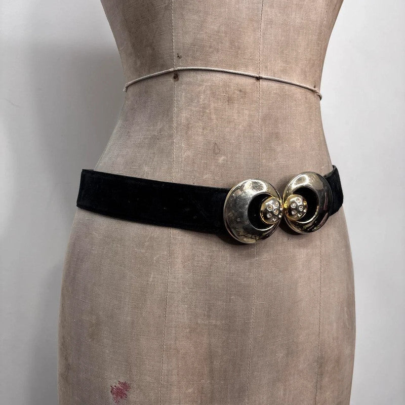 vintage gold chunky leather belt