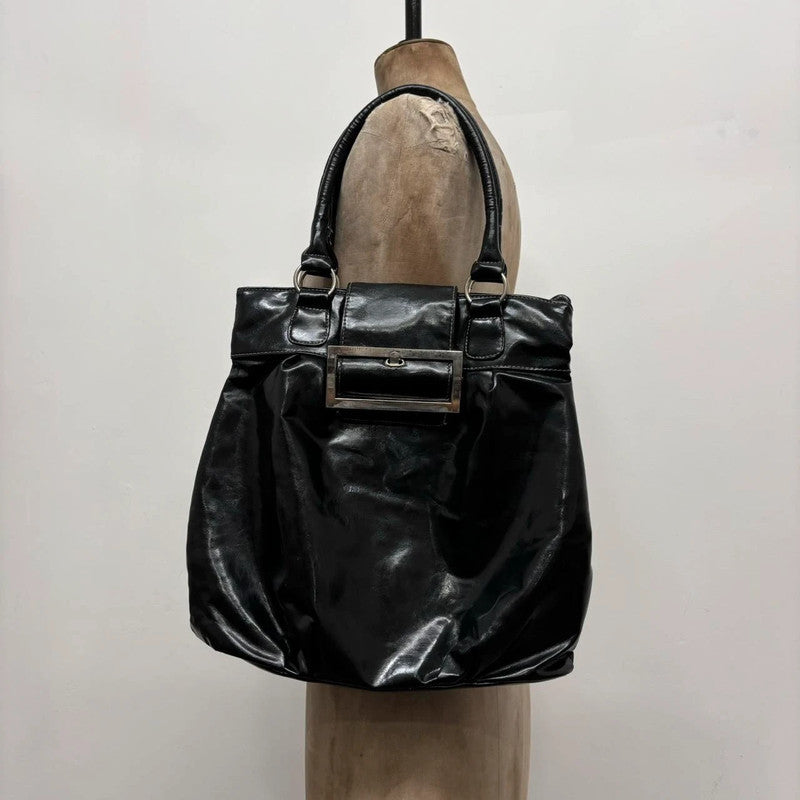 black buckle shoulder bag