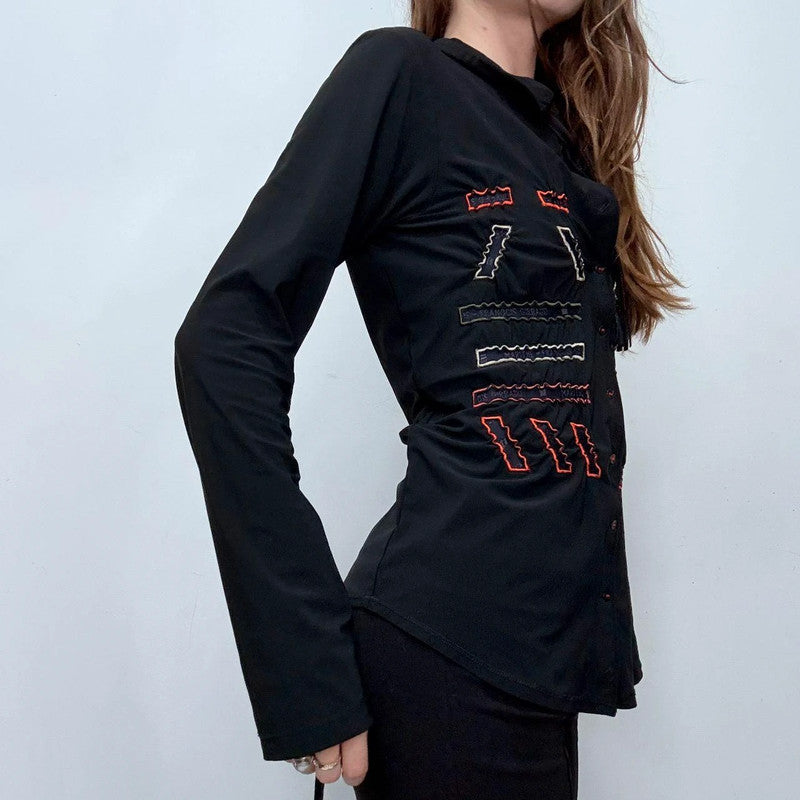 black boho Marithe +  Francois Girbaud shirt