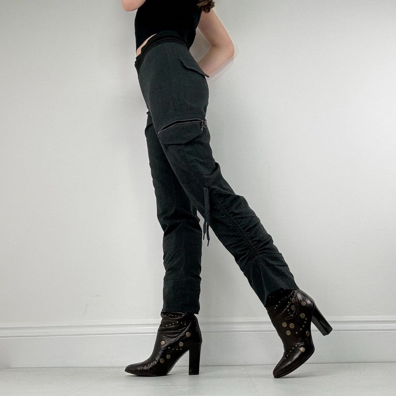 Cop Copine grey low rise gathered suit pants