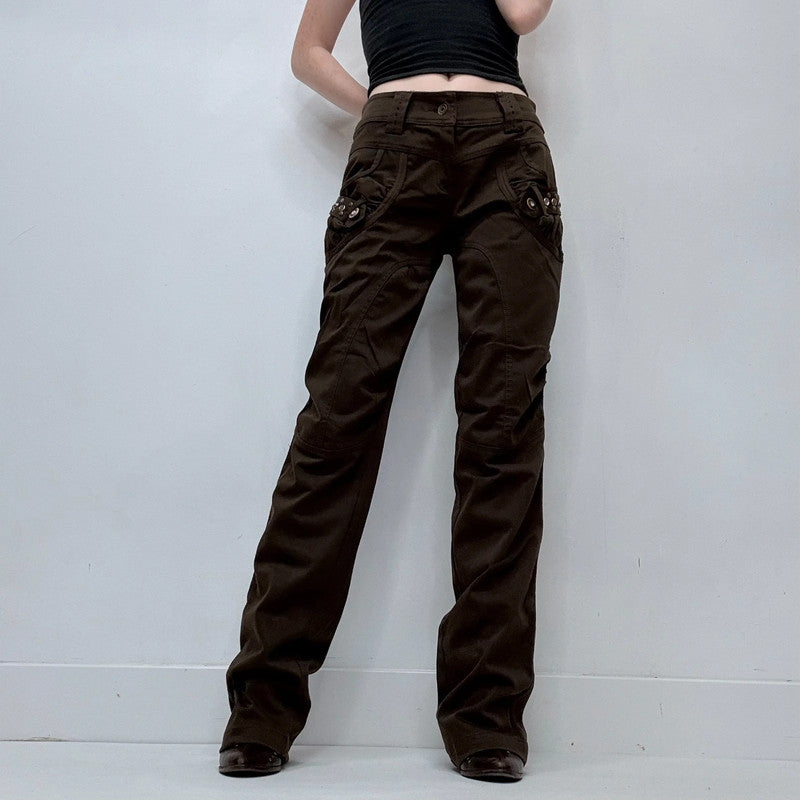 brown low rise y2k engineered style jeans